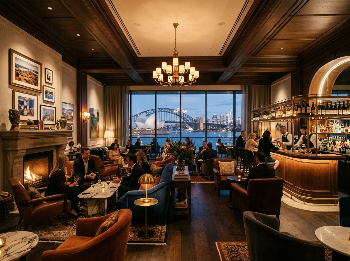 Premium Australian hotel lounge and casino lights illustration